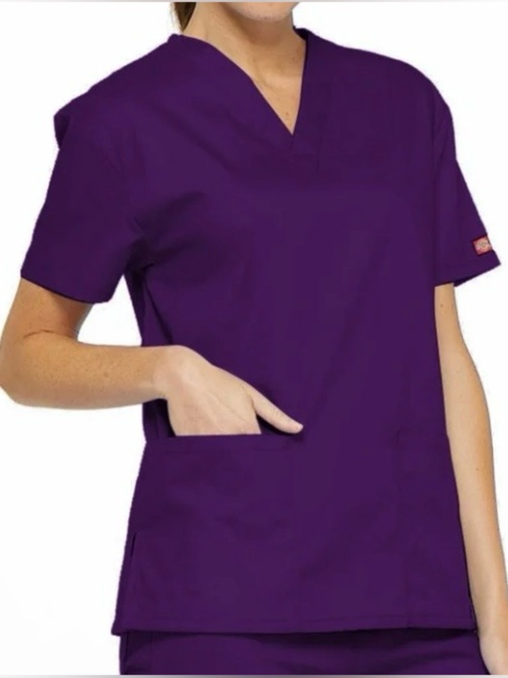 Dickies EDS Signature Purple Scrub Top Unisex Size XL Medical Nursing Career